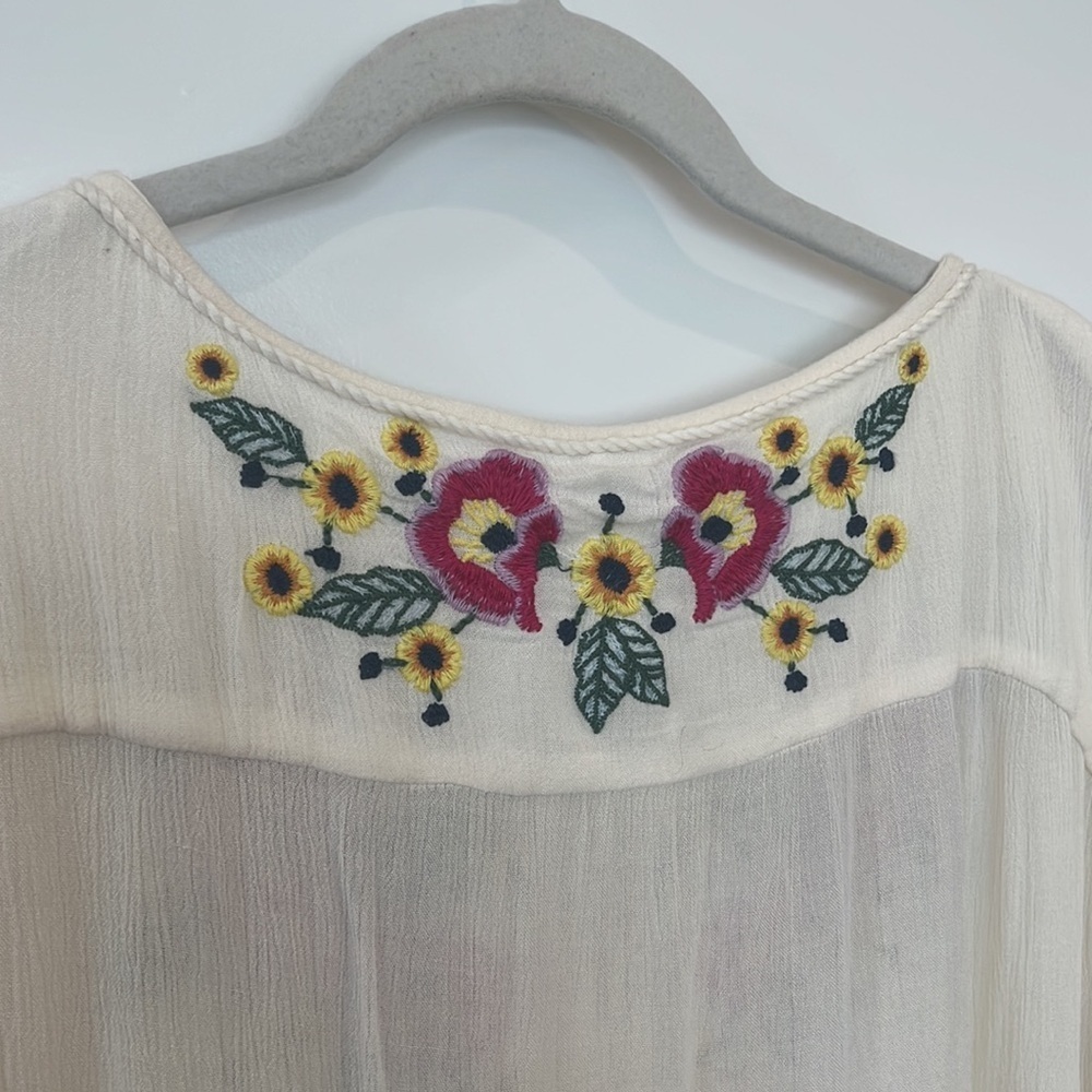 Free People Ecru Gauze Spell on You Mini Dress - Picture 11 of 11